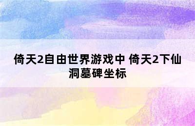 倚天2自由世界游戏中 倚天2下仙洞墓碑坐标